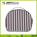 2015 grey stripe cosmetic box and carry travel makeup handbag